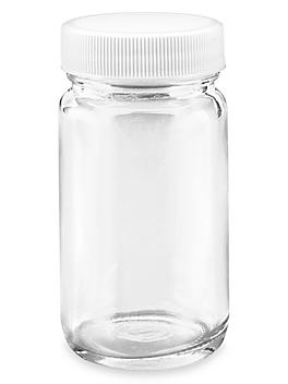 Wide-Mouth Glass Jars - 2 oz, Plastic Lid S-20558P