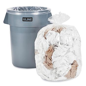 Uline Industrial Trash Liners - 44-55 Gallon, 1.5 Mil, Clear S-2055