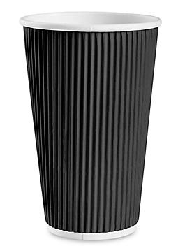 Uline Ripple Insulated Cups - 16 oz, Black S-20562BL
