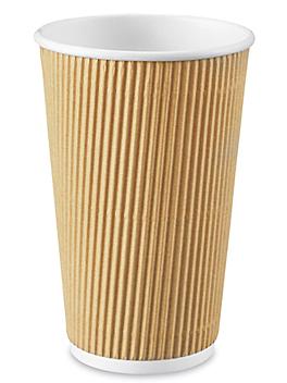Uline Ripple Insulated Cups - 16 oz, Kraft S-20562KRFT