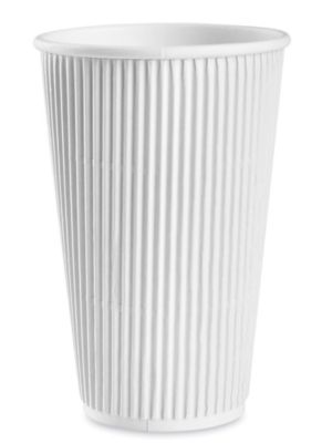 Uline Ripple Cups - 16 oz, White S-20562W