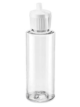 Clear Cylinder Bottles - 2 oz, Flip Top Cap S-20571