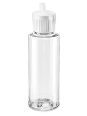 Clear Cylinder Bottles Bulk Pack - 2 oz, Flip Top Cap S-20571B