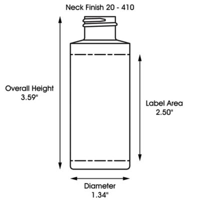 Clear Cylinder Bottles - 2 oz, Flip Top Cap S-20571 - ULINE
