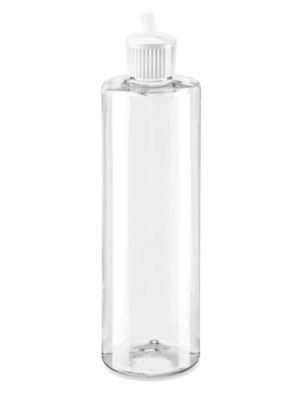 1 Liter Clear Flip- Top Bottles w/caps included, 12/Case