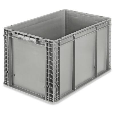 Buckhorn SW4815080201000 Plastic Straight Wall Storage Container Tote - 48 x 15 x 7.5 - Light Grey