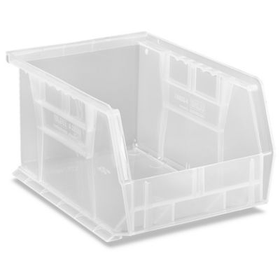 Plastic Stackable Bins - 9 1/2 x 6 x 5", Clear S-20581C