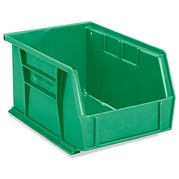 Plastic Stackable Bins - 9 1/2 x 6 x 5", Green S-20581G