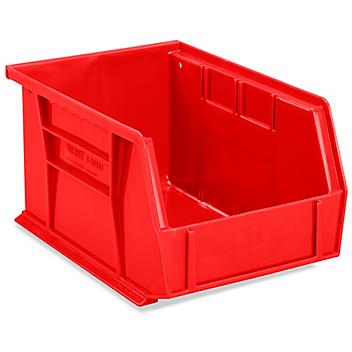 Plastic Stackable Bins - 9 1/2 x 6 x 5", Red S-20581R