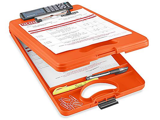 Saunders DeskMate II with Calculator 00543 Plastic Storage Clipboard Orange, 