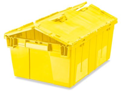 Contenedor de plástico de color Amarillo 2 ruedas, 120 L 55 cm x 48 cm x 93  cm - Haléco