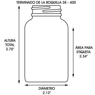 Frascos de Vidrio con Boca Ancha - 4 oz, Tapa Plástica, 118 ml S-14488P -  Uline