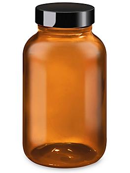 Amber Wide-Mouth Glass Jars - 8 oz S-20591