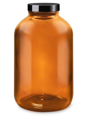 Amber Wide-Mouth Glass Jars - 32 oz S-20593 - Uline