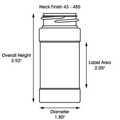 Plastic Spice Jars - 2 oz, Unlined, Black Cap S-22045BL - Uline