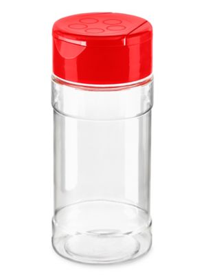 Plastic Spice Jars Bulk Pack 4 oz Unlined Red Cap