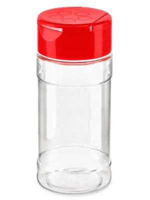 Spice Bottle 2oz (4fl.oz) Clear PET with Sift & Spoon Red Lid