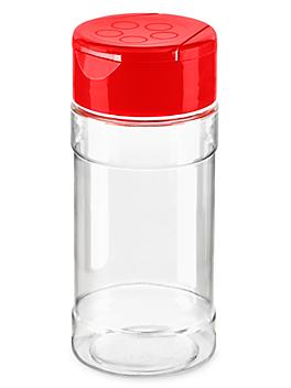 Plastic Spice Jars - 4 oz, Unlined, Red Cap S-20596R