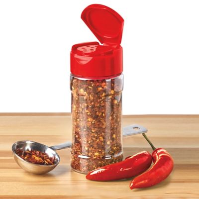 Plastic Spice Jars - 8 oz, Unlined, Red Cap - ULINE - Qty of 48 - S-20597R
