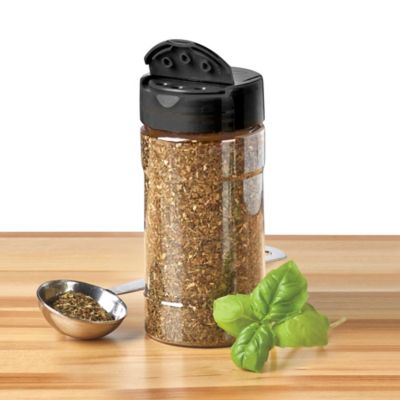 8oz Natural PP Plastic Spice Jars (Black Cap) - Natural 53-485