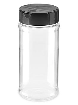 Plastic Spice Jars - 16 oz, Black Cap S-20598BL