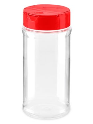 Spice Bottle 8oz (16fl.oz) Clear PET with Sift & Spoon Red Lid