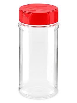 Plastic Spice Jars - 16 oz, Unlined, Red Cap S-20598R