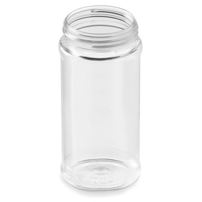 Spice Bottle 8oz (16fl.oz) Clear PET with Sift & Spoon Red Lid / Aluminum  Foil Seal Liner