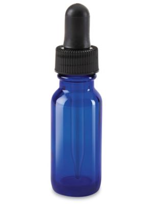 Glass Dropper Bottles - 1/2 oz, Blue S-20604BLU