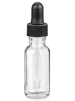 Glass Dropper Bottles - 1/2 oz, Clear S-20604C