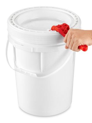2369-NG 6.5 Gallon Tall Plastic Buckets with Screw Lids - UN Rated, White -  Basco USA
