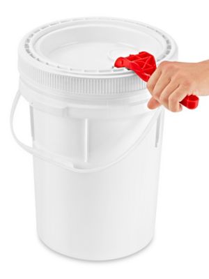 Lid with Spout for 3.5, 5, 6 and 7 Gallon Plastic Pail - Gray S-9943GR -  Uline