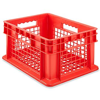 Mesh Straight Wall Container with Mesh Bottom - 16 x 12 x 8 1/2", Red S-20632R
