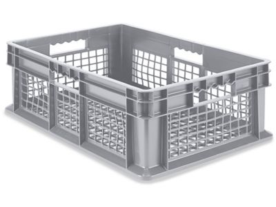 Mesh Straight Wall Container with Mesh Bottom - 24 x 16 x 8 1/2", Gray S-20633GR