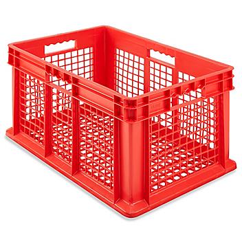 Mesh Straight Wall Container - 24 x 16 x 12 1/2", Red S-20634R