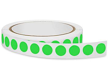 Blank Inventory Circle Labels - Fluorescent Green, 1/2" S-2063G