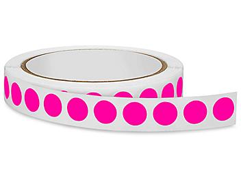 Blank Inventory Circle Labels - Fluorescent Pink, 1/2" S-2063P