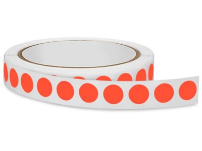 Blank Inventory Circle Labels - Fluorescent Red, 1/2" S-2063R