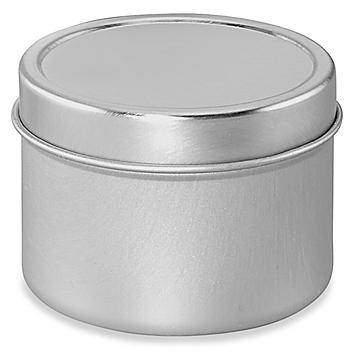 Deep Metal Tins - Round, 1 oz, Solid Lid, Silver S-20649