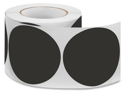 Blank Inventory Circle Labels - Black, 4" S-2064BL