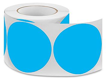 Blank Inventory Circle Labels - Light Blue, 4" S-2064LB