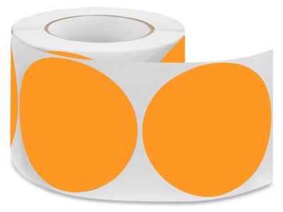 Blank Inventory Circle Labels - Fluorescent Orange, 4" S-2064O