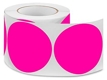Blank Inventory Circle Labels - Fluorescent Pink, 4" S-2064P