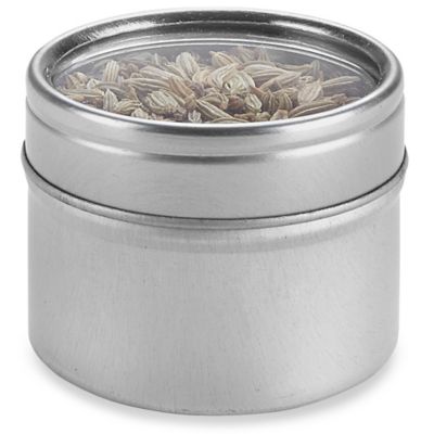 Tosnail Paquete de 6 latas redondas de metal con tapa superior de ventana,  caja de lata de 17 onzas, recipiente grande de cocina para té suelto, café