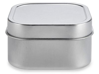 4oz Square Window Steel Tin Can | Quantity: 24 | Width: 2 3/8 inch by Paper Mart