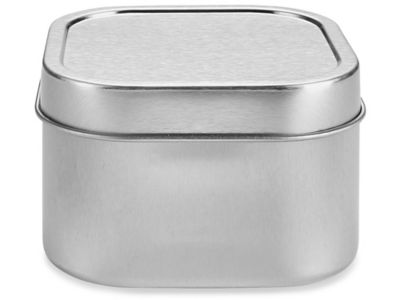 Deep Metal Tins - Round, 8 oz, Solid Lid S-19908 - Uline