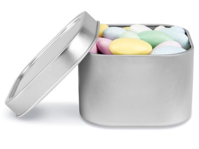 8oz. Square Silver Tin with Clear Lids for only $9.95 at Aztec