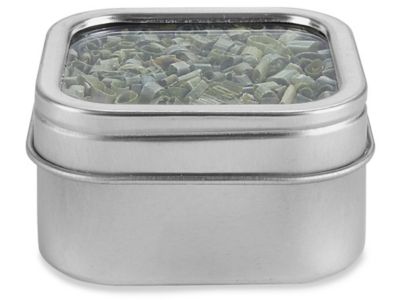 Square tin deals containers with lids