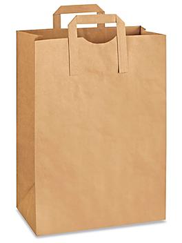 Recycled Grocery Bags - 12 x 7 x 17", 1/6 Barrel, Flat Handle S-20659