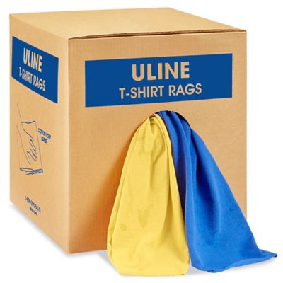 Premium White T-Shirt Rags - 50 lb box S-13711 - Uline